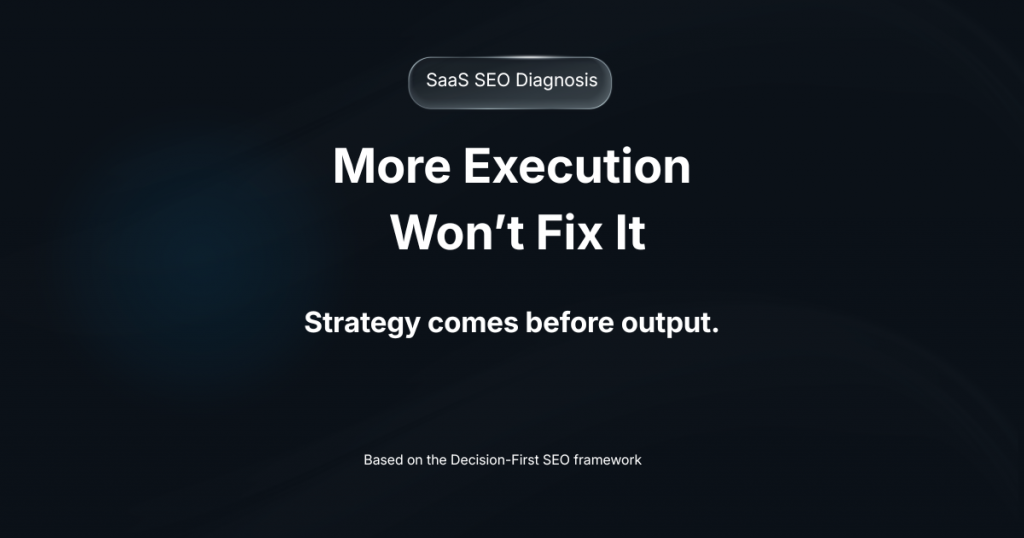 SaaS SEO strategy execution vs structure mismatch