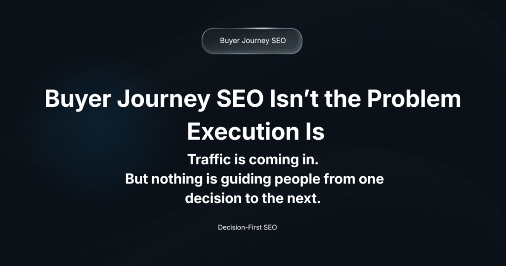 SaaS SEO based on the buyer journey strategy showing recognition evaluation decision stages