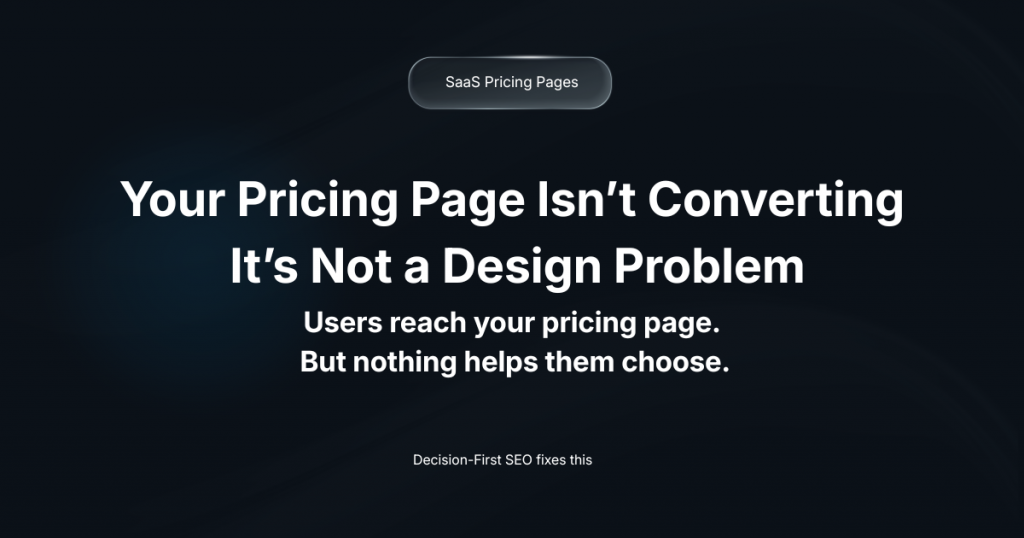SaaS pricing page SEO conversion optimization example